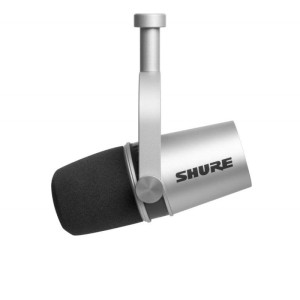 Shure MV7-S mikrofon dynamiczny do podcastów srebrny